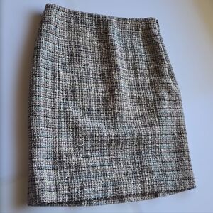 Vintage Brooks Brothers Wool Blend Plaid Boucle Tweed Pencil Skirt Sz 2